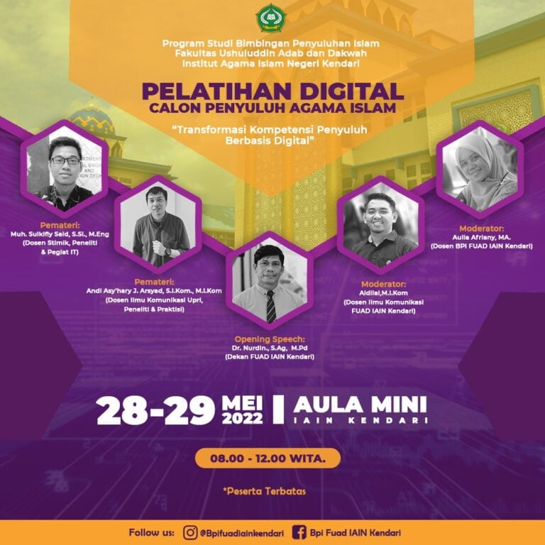 BPI IAIN Kendari Gelar Pelatihan Digital Calon Penyuluh Agama Islam