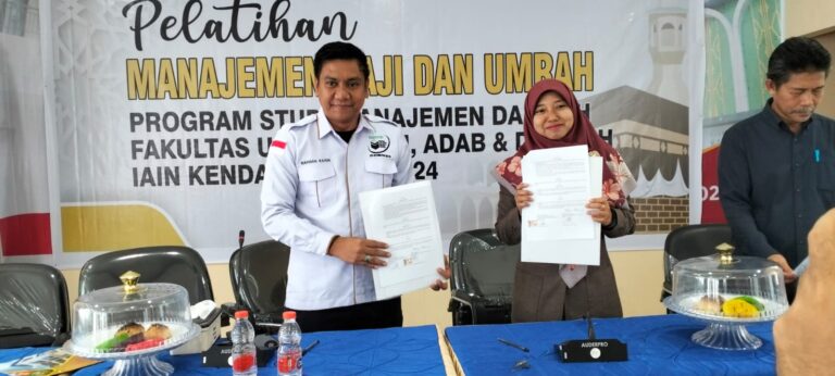 Dukung Peningkatan Kompetensi Mahasiswa, Prodi Manajemen Dakwah FUAD IAIN Kendari Gandeng Azahi Travel